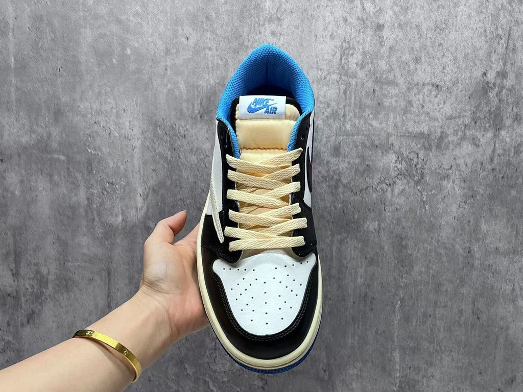 Fragment Design x Travis Scott x Air Jordan 1 Low OG SP 'Sail Military Blue'