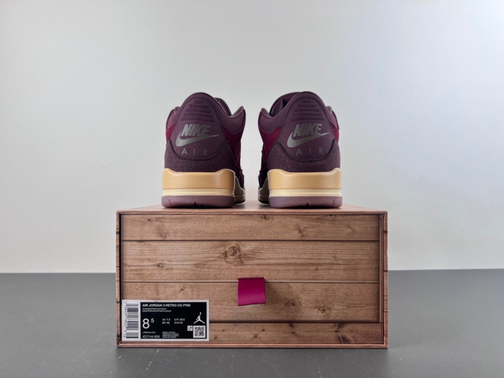Air Jordan 3 'BIN 23' Burgundy – Global Limited 2,300 Pairs