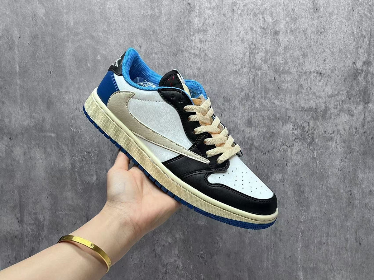 Fragment Design x Travis Scott x Air Jordan 1 Low OG SP 'Sail Military Blue'