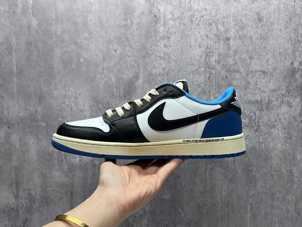 Fragment Design x Travis Scott x Air Jordan 1 Low OG SP 'Sail Military Blue'